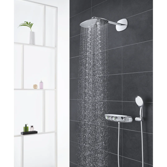GROHE Rainshower SmartControl 360 DUO Combi shower system with termostat. Chrome, eco-friendly and made in Germany: 360mm head shower with GROHE TrioM