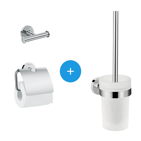 Logis Universal Pack Toilet Brush + Bathroom Hook + Toilet Paper Holder, Chrome (2ACC9ECD87AA456AB61B3AC74381A185)