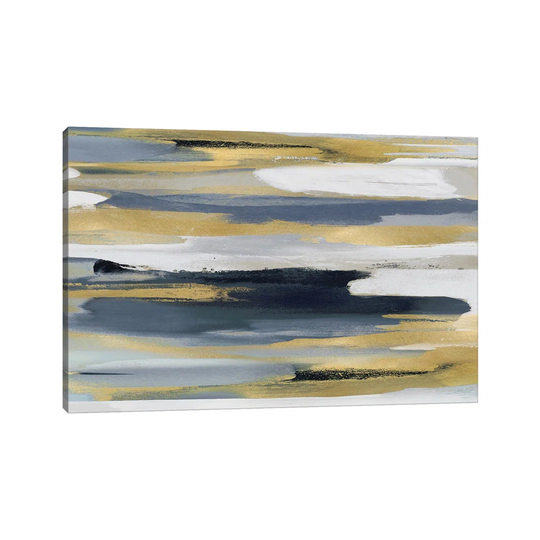 Beyond in Blue and Gold I by Jackie Hanson - Wrapped Canvas Art Prints