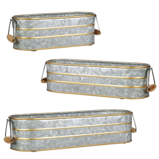 Coffield 3 Piece Metal Plant Pot Set