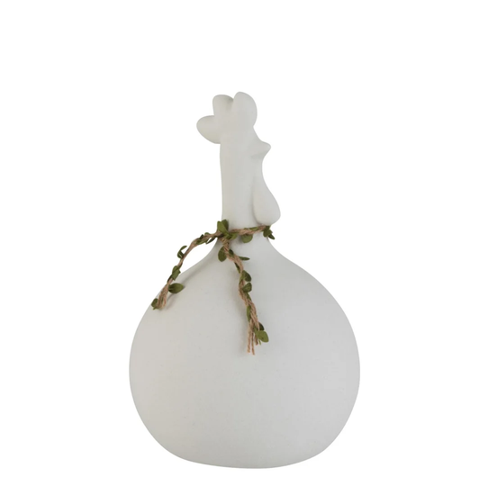 Erasmus Chicken Wreath Porcelain Rough White Extra Small