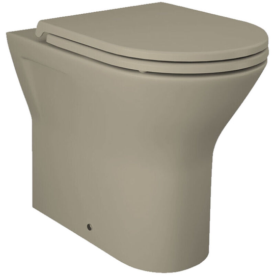 Rak Ceramics - rak Feeling Matt Cappuccino Rimless Back to Wall btw Toilet Pan & Soft Close Seat