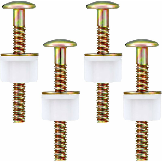 4 Pieces Toilet Seat Screws Toilet Seat Bolts 2.75 Inch Toilet Hinge Replacements with 4 Nuts and 4 Washers for Top Mount Toilet Seat Hinges Toilet