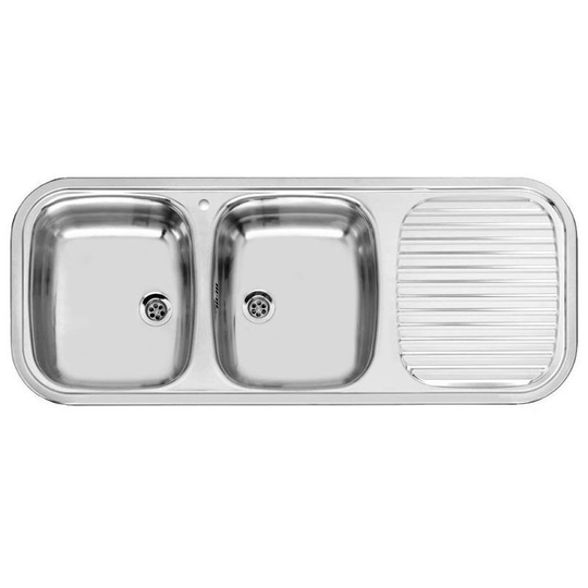 Regent 30 Lux Right Hand Stainless Steel 2 Bowl Kitchen Inset Sink - Reginox