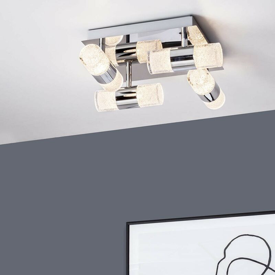 Forum - Oslo crackle 8 light led bathroom light in chrome - Chrome