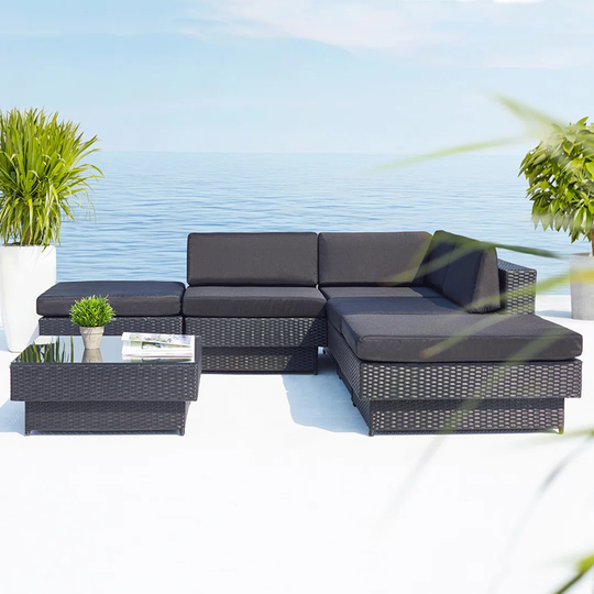 Ceyrian All Weather Wicker/Rattan 5 - Person Seating Group with Cushions