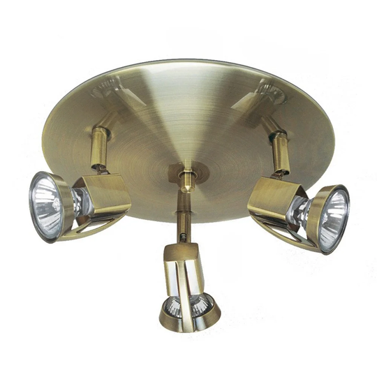 Arco 3-Light Ceiling Plate Brushed Brass