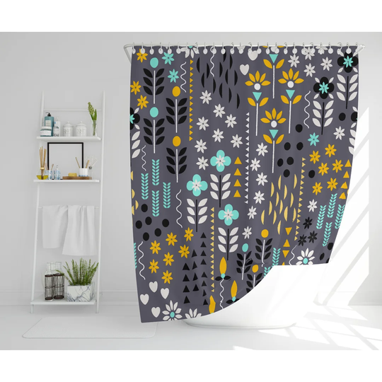 Chriseda Polyester Shower Curtain Set