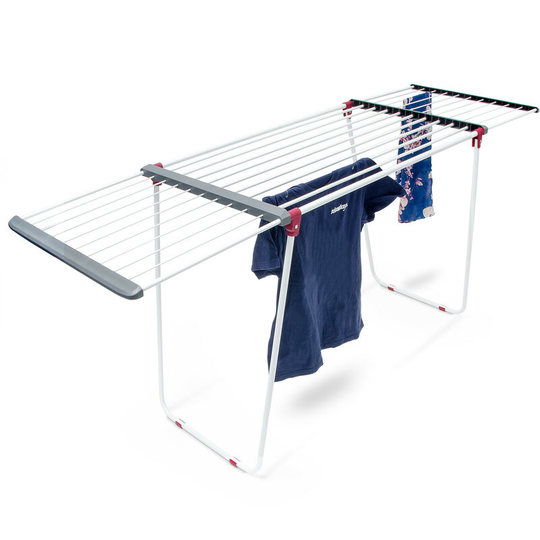Relaxdays - Extendible Clothes Drying Rack Clothing Stand Steel Laundry Holder Steel approx 2m Long