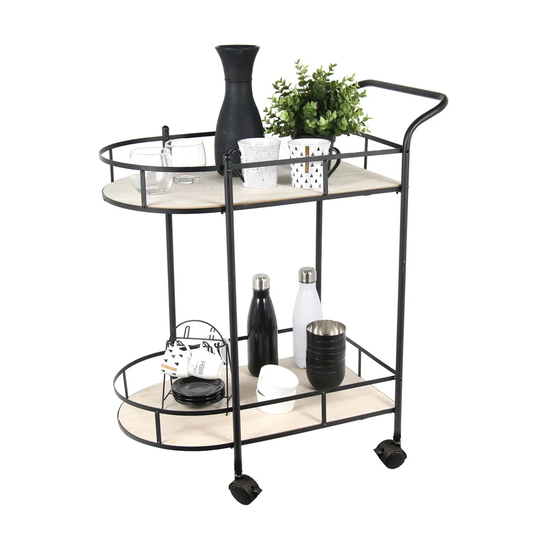 Cyd 68 Cm Iron Kitchen Trolley with Locking Wheels