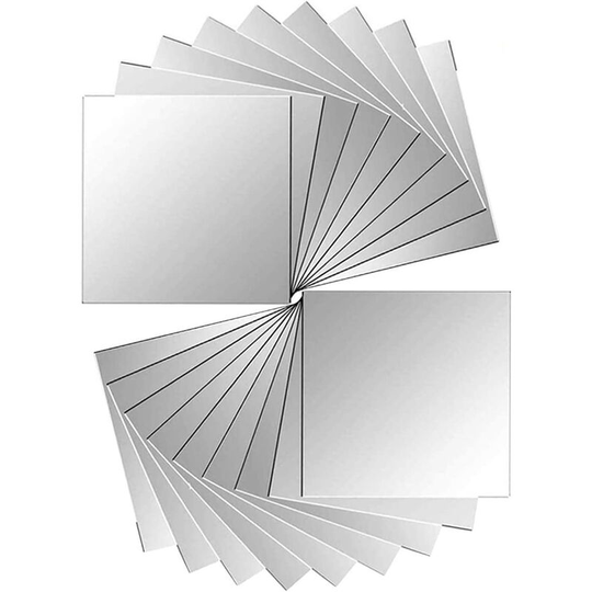 48pcs mirror sticker mirror decorative adhesive mirror silver square removable mosaic decorative self adhesive bathroom living room bedroom (15 ×
