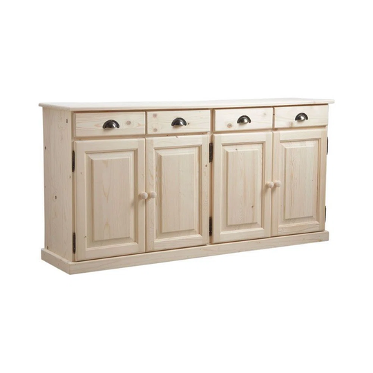 Stpierre 165 Cm Wide 4 Drawer Spruce Solid Wood Sideboard