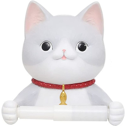 Creative Cat Toilet Paper Holder, Suitable For Bathroom Or Kitchen, Wall Mounted, Unperforated, Toilet Tissue Roll Tube Holder Toilet Paper Holder
