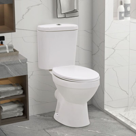 Devenirriche - Standing Toilet with Cistern and Soft Close Seat Ceramic White - White