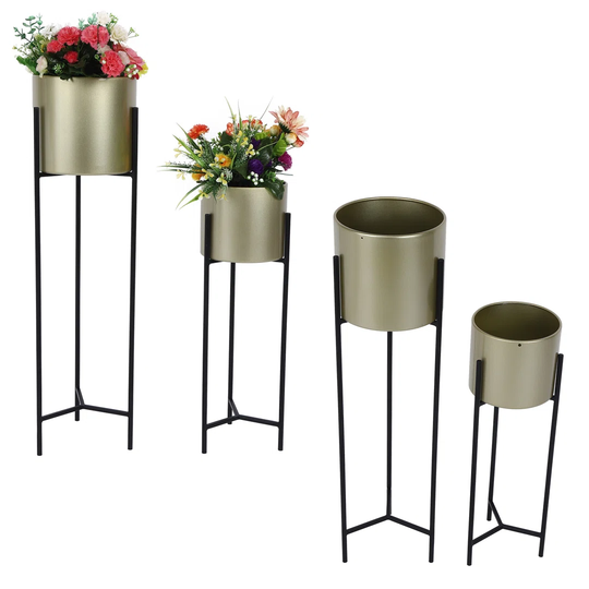 Modern Household Wrought Iron Plant Container Flower Pot Planter For Indoor Garden Balcony Decoration