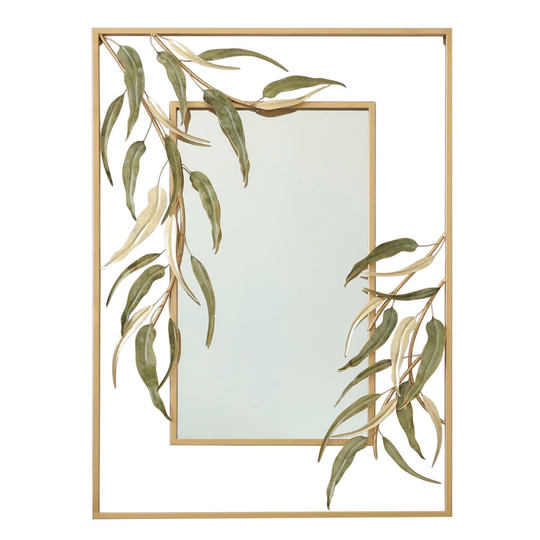 Danes Metal Framed Wall Mounted Accent Mirror in Gold/Green