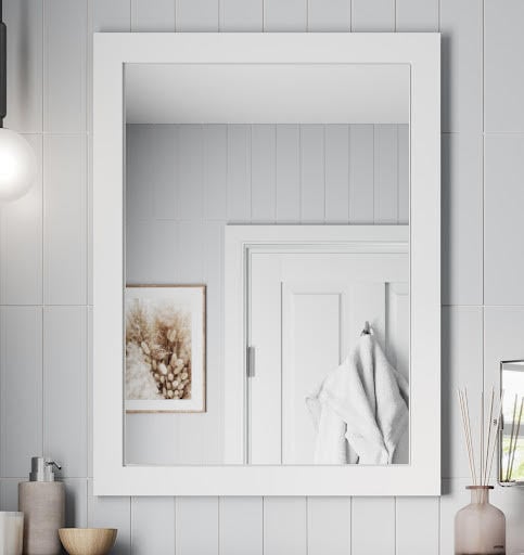 Artis Gloss White 600 x 800mm Framed Bathroom Mirror