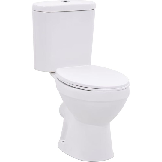 Vidaxl - Standing Toilet with Cistern and Soft Close Seat Ceramic White White