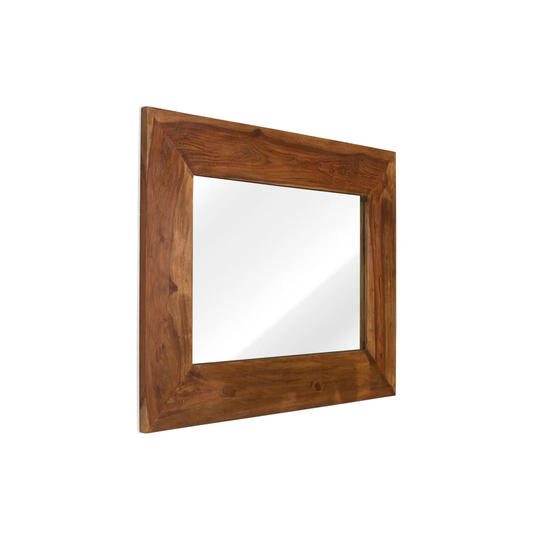 Zishan Framed Wall Mounted Bathroom Mirror in Brown