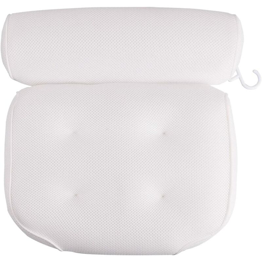 Perlerare - Bath mat Bath pillow with 4 large suction cups for head, back and shoulder support, suitable for all bathtubsWhite