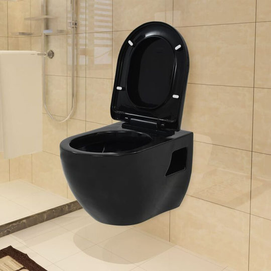 Wall-Hung Toilet Ceramic Black VDTD05024 - Topdeal