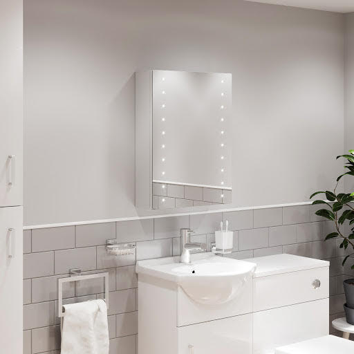 Artis Lumiere LED Aluminium Mirror Cabinet with Demister Pad & Shaver Socket 700x500mm - Mains Power