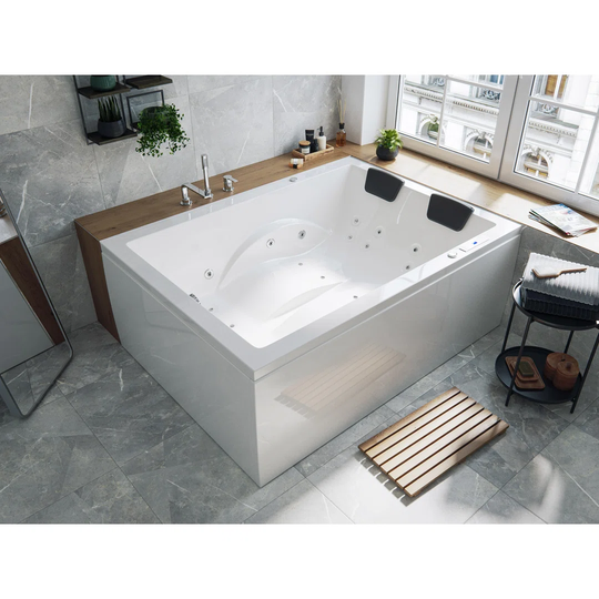 Andalusia Premium 180cm x 130cm Straight Whirlpool Bathtub