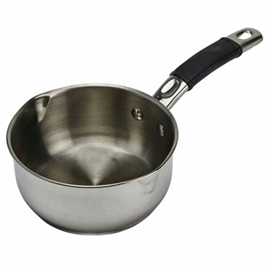 Symple Stuff Professional Induction-Safe Stainless Steel Milk Pan, Double Pourin - Size: 20Cm