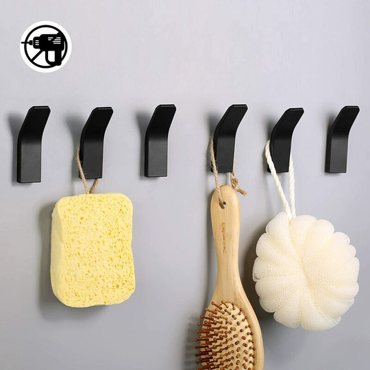 6 adhesive hooks, bathroom wall hooks, towel bar wall sticker bathrobes, cloaks, towels, keys, bags, home, kitchen, bathroom.