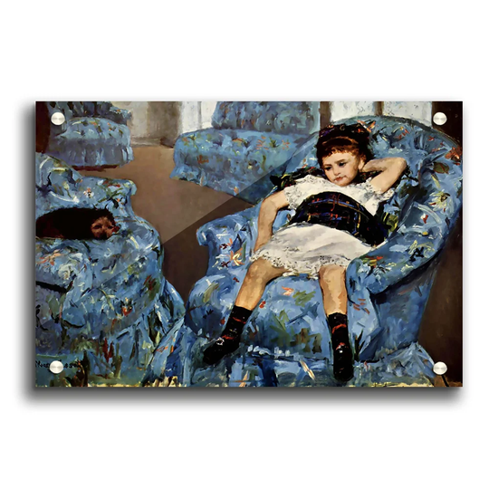 Small Girl in the Blue Armchair by Mary Cassatt - Unframed Painting Print on Paper