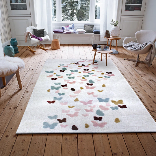 Aimun Flatweave White/Blue/Pink Rug