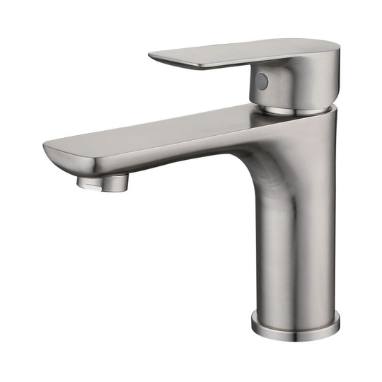 304 Stainless Steel Single Hole Lavatory Faucet Hot and Cold Brushed Bathroom Sink Mixer Faucet