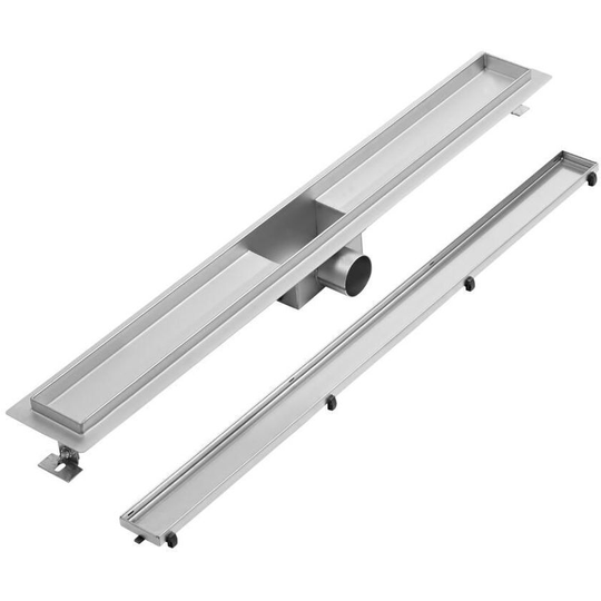 Tile Insert Linear Stainless Steel Shower Drain - 600mm Channel - Milano