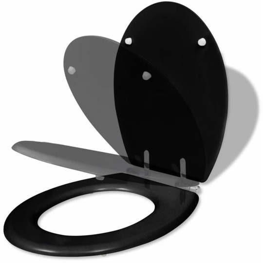 Wc Toilet Seat mdf Soft Close Lid Simple Design Black