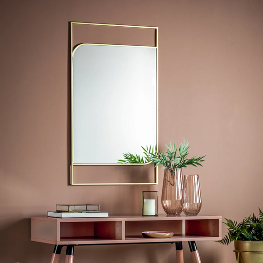 Scottville Metal Framed Wall Mounted Accent Mirror in Gold