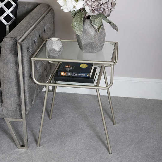Sofa Side Table for Living Room Furniture, 61cm Bed Side Table, Metal End Table