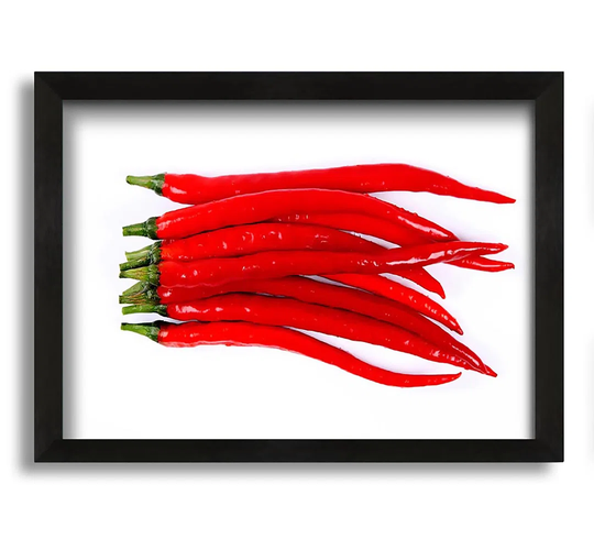 Fire Red Peppers - Picture Frame Graphic Art on Canvas