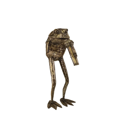Microphone Frog Sculpture