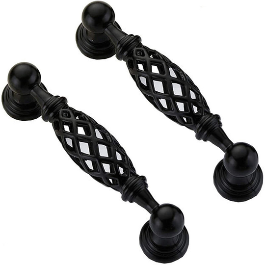 2 Pieces Antique Furniture Handle Antique Style Furniture Handle Bow Handle with Screws for Drawer Door Cabinets Bathroom Kitchen Hotel Decoration (b)