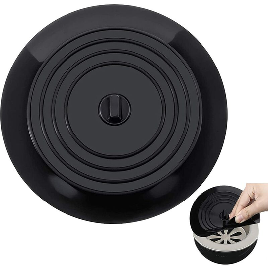 Ilovemilan - 6 Inch Silicone Tub Stopper Drain Plug for Kitchen, Bathroom and Laundry(Black)