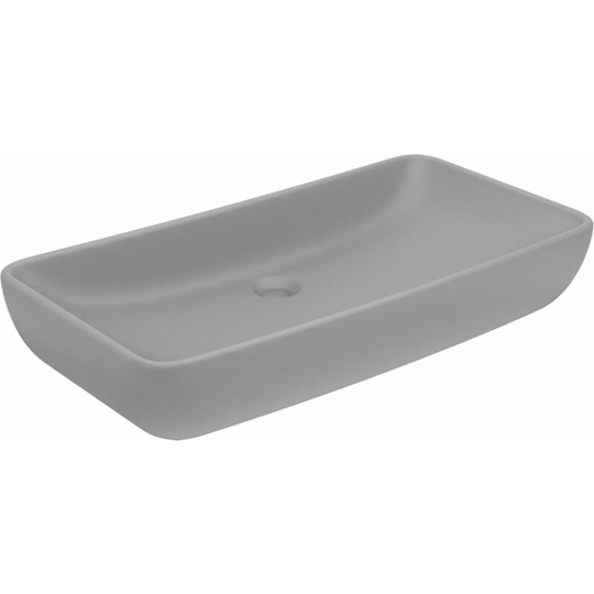 Luxury Basin Rectangular Matt Light Grey 71x38 cm Ceramic vidaXL - Grey