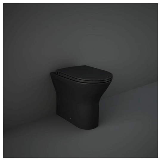 Rak Ceramics - rak Feeling Rimless Back to Wall Toilet with Soft Close Seat - Matt Black