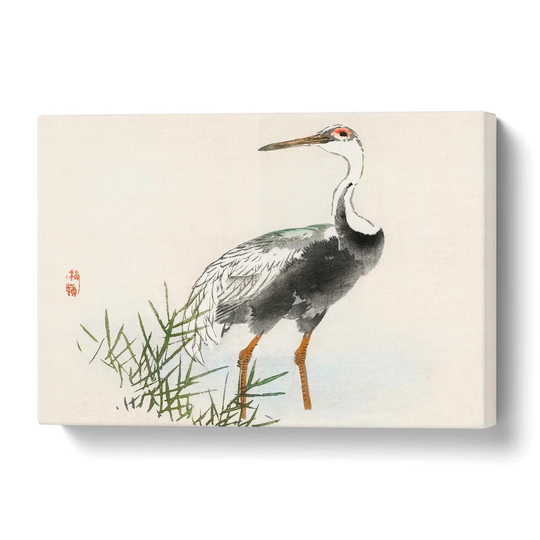 'A Crane' by Kono Bairei - Wrapped Canvas Painting Print