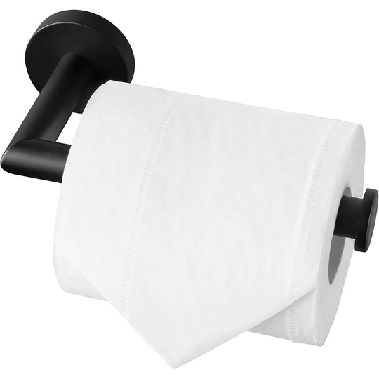 Black Toilet Roll Holder, Bathroom Wall Mount Toilet Paper Holder, Stainless Steel sus 304, Toilet Paper Holder (Matte Black)