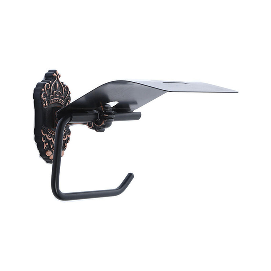 Home decoration bathroom accessories black toilet paper holder all aluminum antique paper towel holder