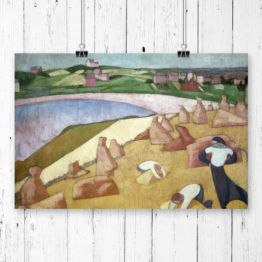 Harvest by the Sea' by Émile Bernard Painting Print