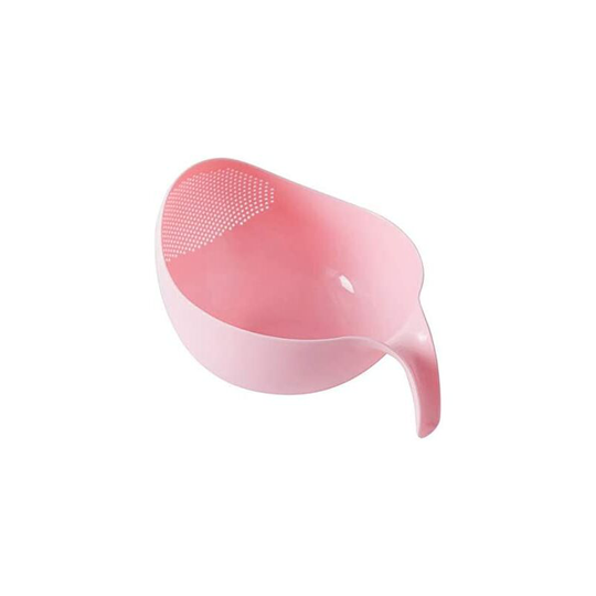 Rice Washing Filter Strainer Basket Colander Sieve Fruit Vegetable Bowl Drainer Cleaning Tools Home Kitchen Kit ( Pink)