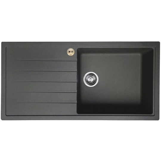 Bristan - Gallery Quartz Easyfit 1.0 Bowl Kitchen Sink lh Drainer 1000mm l x 500mm w - Midnight Grey