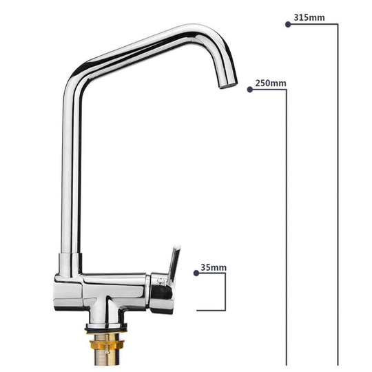 Lbtn - Modern Kitchen Basin Sink Mixer Tap Chrome Polished Single Handle Faucet