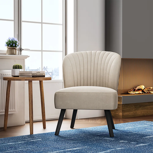 66Cm Wide Velvet Upholstered Cocktail Chair